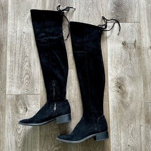 Suede boots above knee